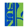 BEACH TOWEL SUNDEK CLASSIC LOGO JACQUARD BLUE GREEN UNISEX -Fashion Sports Equipment Store beach towel sundek classic logo jacquard blue green unisex