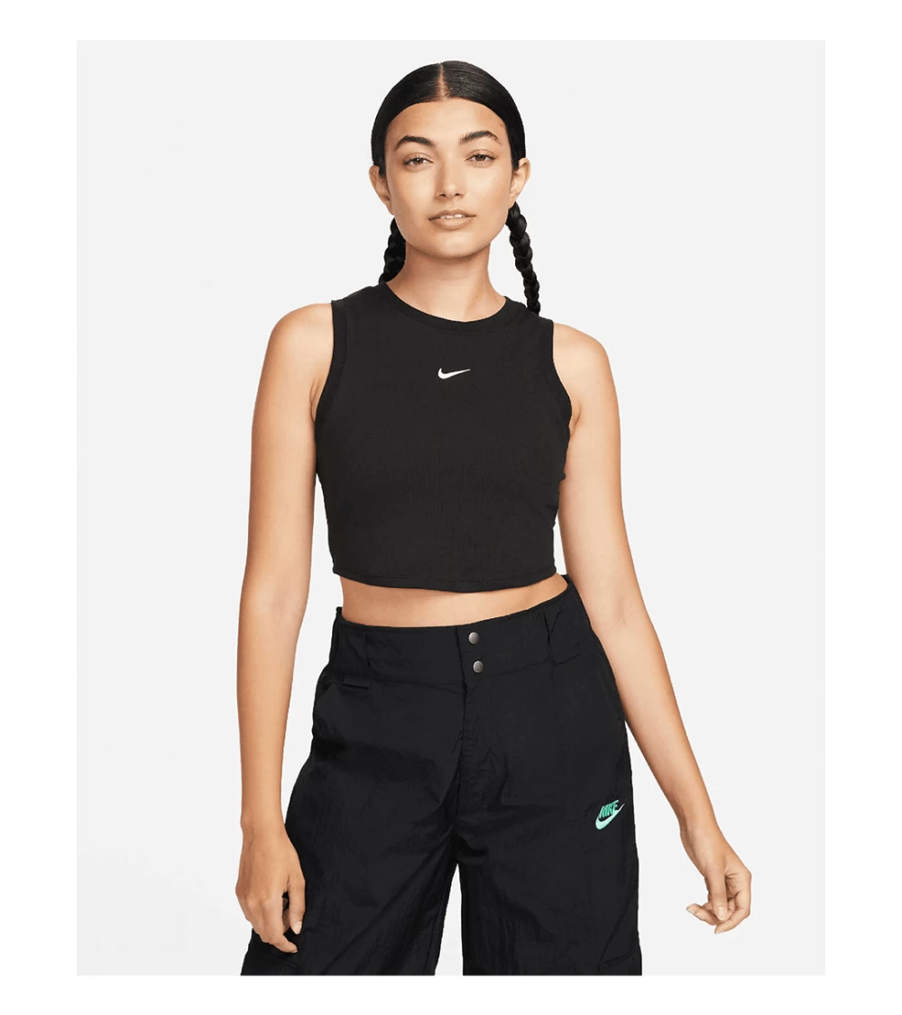 CROP TOP NIKE SPORTSWEAR CHILL KNIT BLACK WOMEN 5 CROP TOP NIKE SPORTSWEAR CHILL KNIT BLACK WOMEN - Image 3