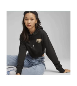 HOODIE CROPPED PUMA TEAM BLACK WOMEN