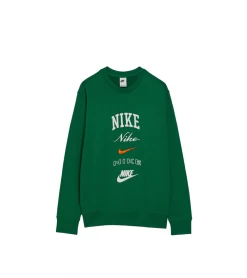 SWEATSHIRT NIKE CLUB CREW STACK GREEN MEN