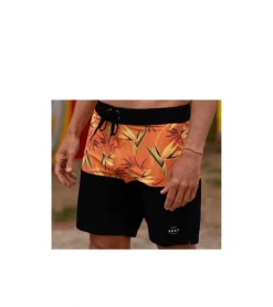 SWIM TRUNKS SEAY BIRD OF PARADISE BLACK ORANGE MEN
