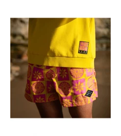 SWIM TRUNKS SEAY SYMBOLS YELLOW PINK MEN