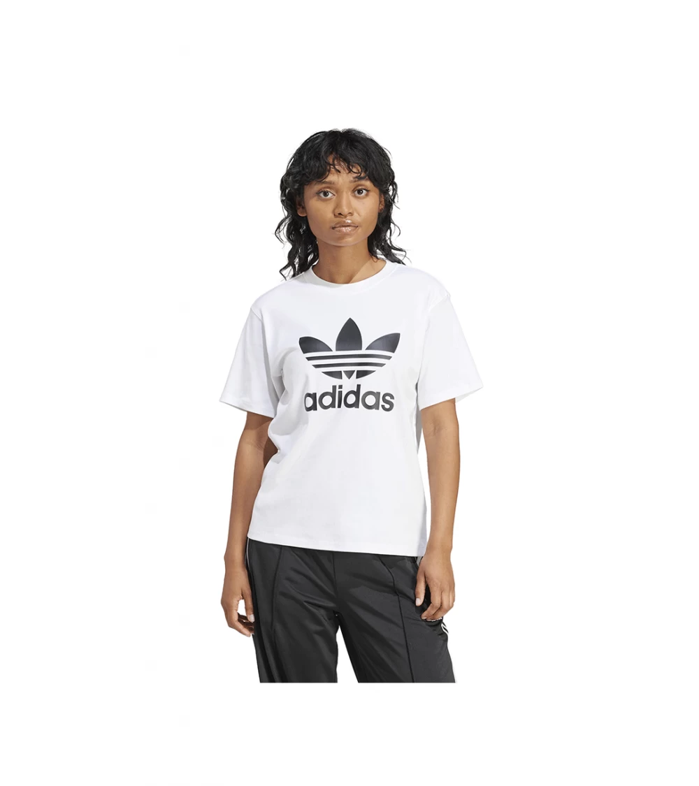 T-SHIRT ADIDAS ADICOLOR TREFOIL WHITE WOMEN 5 T-SHIRT ADIDAS ADICOLOR TREFOIL WHITE WOMEN - Image 3