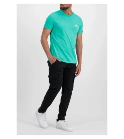 T-SHIRT ALPHA INDUSTRIES BASIC SMALL LOGO GREEN MEN