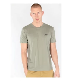 T-SHIRT ALPHA INDUSTRIES BASIC SMALL LOGO MILITARY GREEN MEN