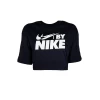 T-SHIRT NIKE CROPPED SPORTSWEAR SHOOSH BIG LOGO BLACK WOMEN