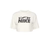 T-SHIRT NIKE CROPPED SPORTSWEAR SWOOSH BIG LOGO ECRU WOMEN