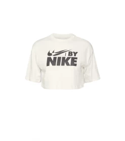 T-SHIRT NIKE CROPPED SPORTSWEAR SWOOSH BIG LOGO ECRU WOMEN