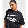T-SHIRT NIKE SPORTSWEAR SWOOSH BIG LOGO BLACK WOMEN -Fashion Sports Equipment Store t shirt nike sportswear swoosh big logo black women