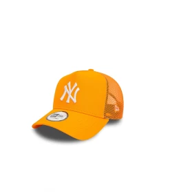 TRUCKER HAT NEW ERA A-FRAME LEAGUE ESSENTIAL NY ORANGE UNISEX -Fashion Sports Equipment Store trucker hat new era a frame league essential ny orange unisex 2